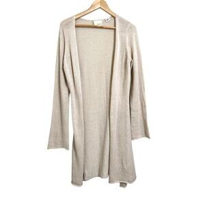 Guinevere Anthropologie Women’s Beige Shimmer Long Cardigan Angora Wool Blend M